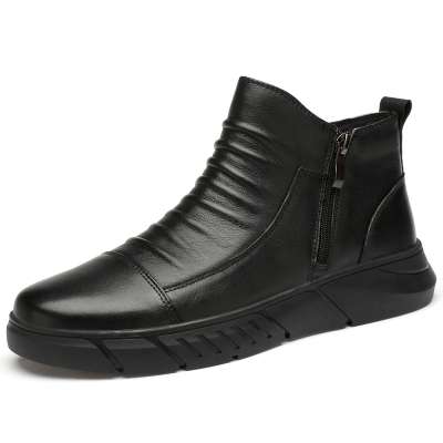 2020 Leather high-top martin boots for men shoes plus fleece casual shoe for men sport shoes men running